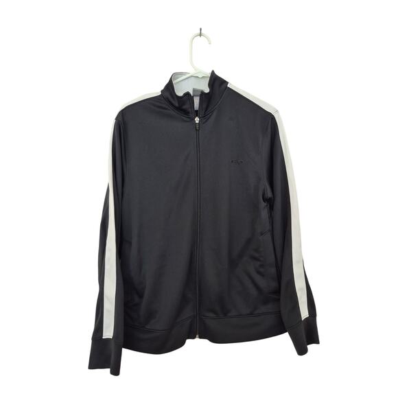Champion Track Jacket Mens Small Zip Up Black White Active Athletic - Picture 1 of 7